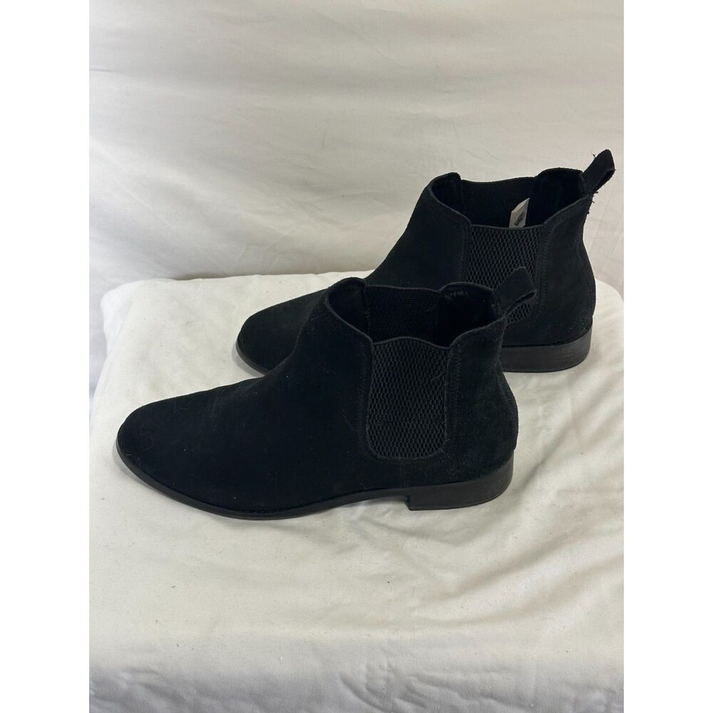 TOMS Classic Women's Black Suede Size 8 1/2 Low Heel Slip On Chelsea Boot - Picture 3 of 5